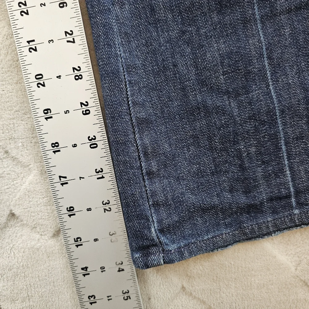 7 For All Mankind A Pocket Boot Cut Jeans Womens 31 Dark Wash Whiskered Cowgirl - Picture 6 of 10